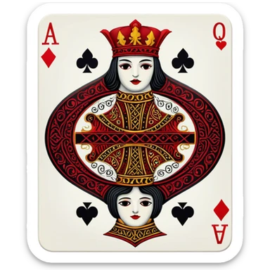 Jack of Spades playing card in color sticker