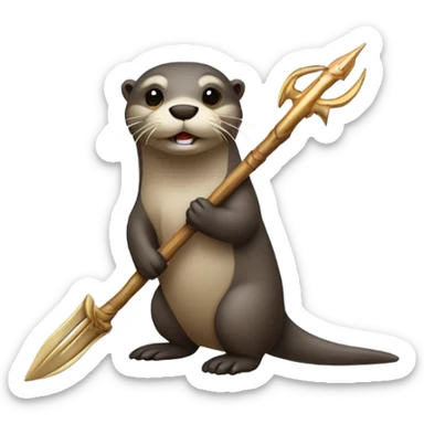 Otter holding trident sticker