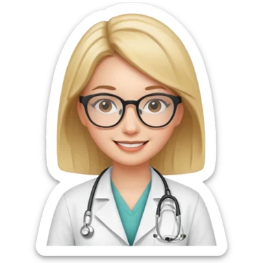 doctor girl with glasses sticker