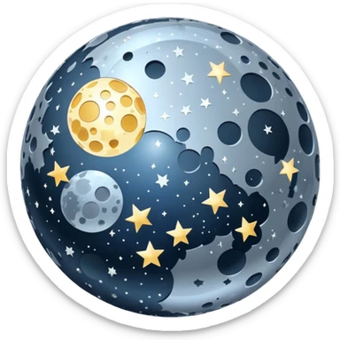 celestial disco ball moon sticker
