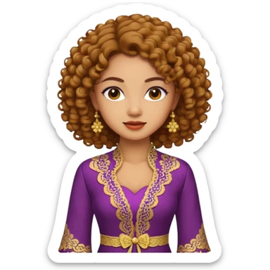 tan skin women, with Curly hair, wear kebaya  sticker