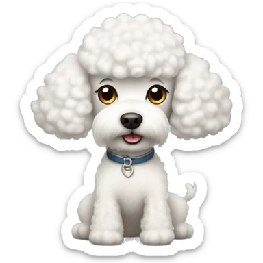 White poodle with Teddy haircut sticker