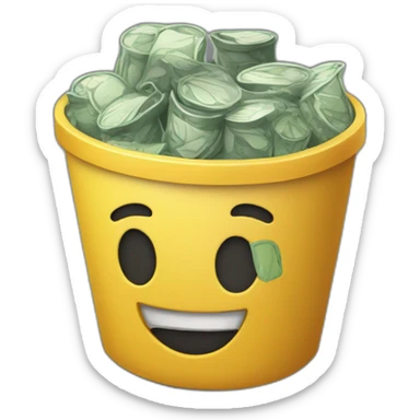 Chat coincé dans une poubelle sticker