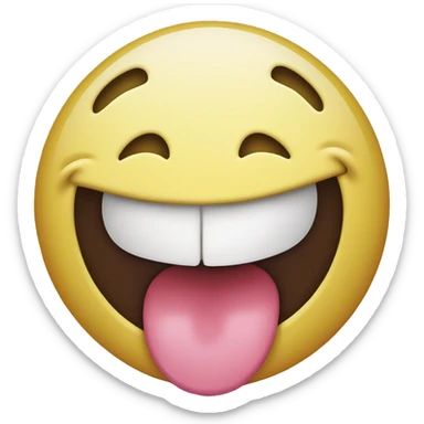 Smiley smiling with the tongue out to means i’m joking sticker