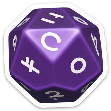 d20 dice one side 2 sticker