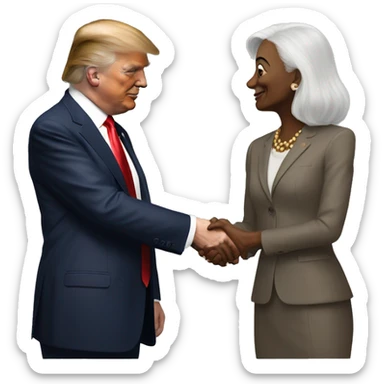 Kamala Kariss shakes hands with Donald Trump   sticker