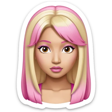 nicki minaj anaconda half hair pink half blonde  sticker