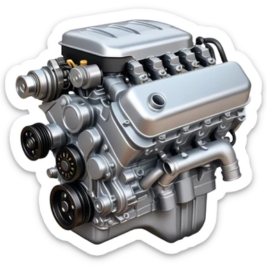 realistic car engine  sticker