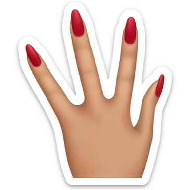 Long red  nails on medium skin ton sticker