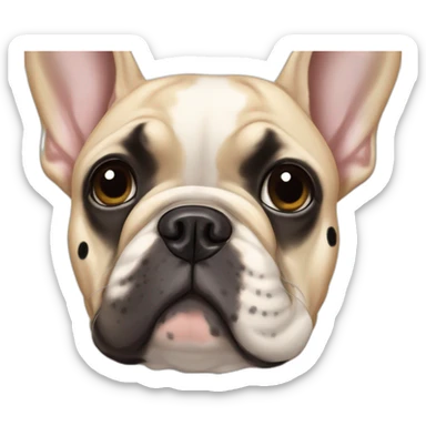 French bulldog beige with A lot of black spots on the head sticker