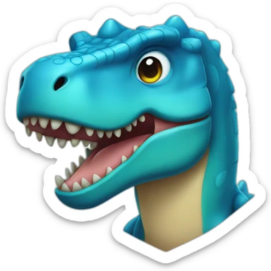 blue cute t rex  sticker