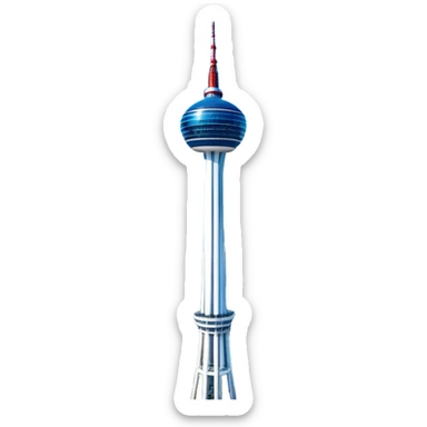 ​Cinematic Realistic N Seoul Tower, depicted in brilliant daylight as a slender, single-column tower rising from a modern cityscape, crowned by a sleek cylindrical observation deck offering panoramic views over Seoul, with crisp glass and steel surfaces reflecting clear blue skies and subtle architectural details that capture its futuristic elegance, sticker