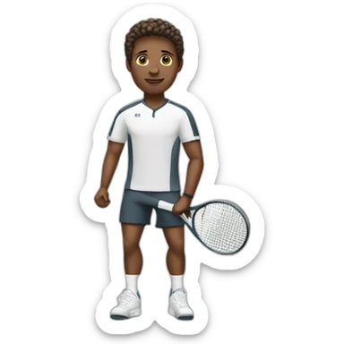 White tennis player sticker