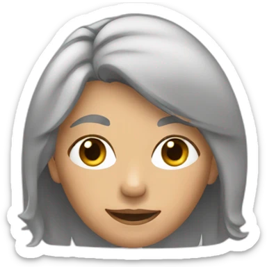 Grey hair fitness woman sticker