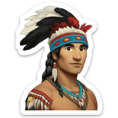 Joseph Brant leading the native american tribe sticker