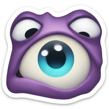 a one eye monster crying with one tear sticker