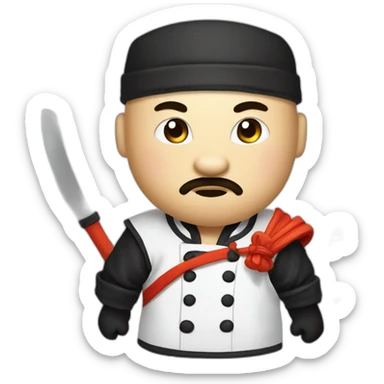 Panda samurai chef cuisinier sticker