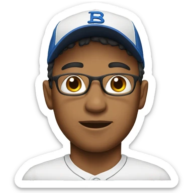 male portrait with baseball cap sticker