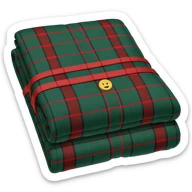 tartan blanket dark green folded  sticker