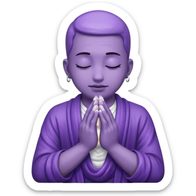 soapy purple hands praying ohm sticker