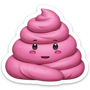 Pink poop sticker