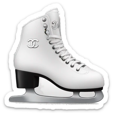 Chanel logo Figure skates sticker