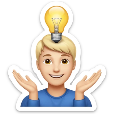 a person having an idea sticker