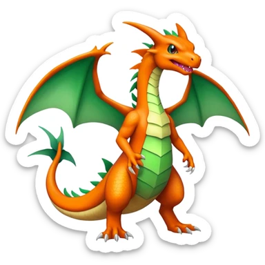 Charizard-Flygon-Fakémon-hybrid-creature (full body)  sticker
