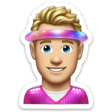 Fancy disco futuristic Jonathan Toews in rainbow bubble sticker