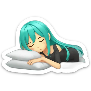 Miku sleeping sticker