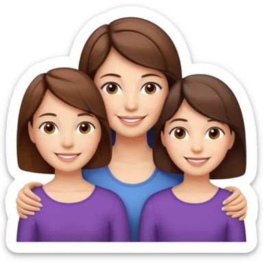 A mum with short hair and her two adult daughters sticker