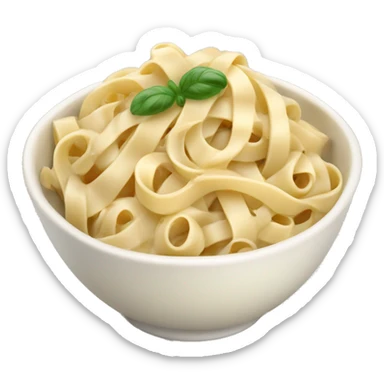 Fettuccine Alfredo pasta in cute bowl sticker