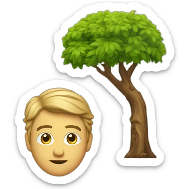 Monsieur qui coupe un arbre avec une tronçonneuse sticker