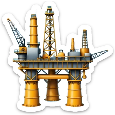 Oil platforms in the ocean scenery sticker