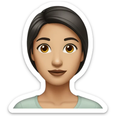 woman-straight-dark-hair-hazel-eyes sticker