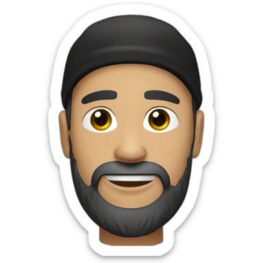 Bearded light brown guy with black cap wearing a security piercing in the left eae sticker