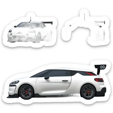White Citroen GT race car  sticker