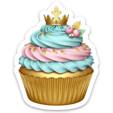 realistic, extremely detailed rococo cupcake sticker