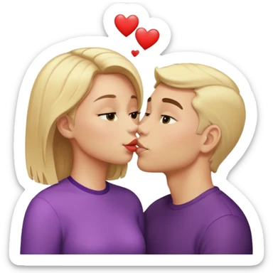 blonde girl and gay guy kissing sticker