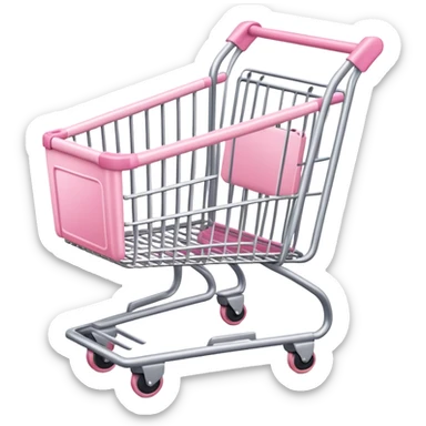 light pink shopping cart sticker