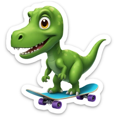 Dinosaur riding a skateboard sticker