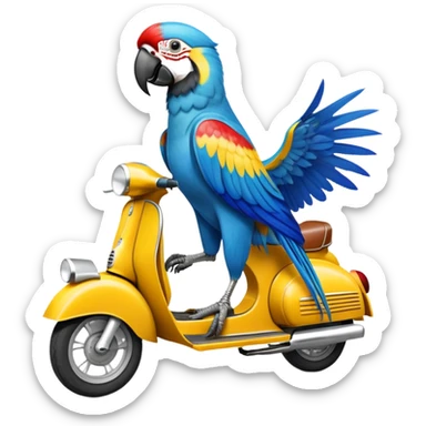 Macaw on vespa sticker