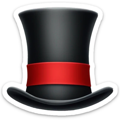 top hat with red detail  sticker