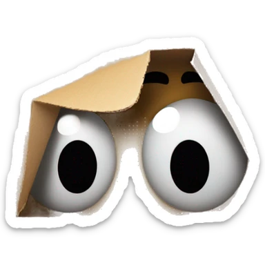Creepy face coming out of a cardboard box sticker