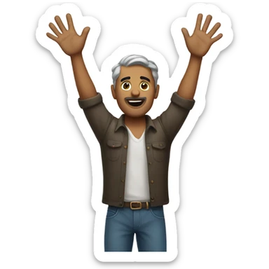 italian man, arms up sticker