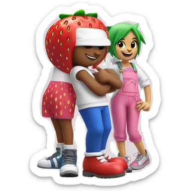 Strawberry Shortcake and sonic giving a thumbs up sticker