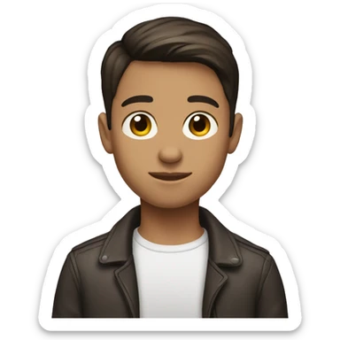 brunette boy with short cut  sticker