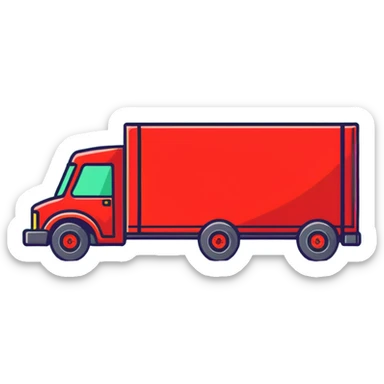 red shipping truck with courier sticker