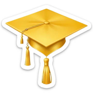 yellow graduation cap with a single tassel sticker
