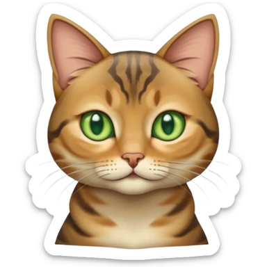 Ears Folded Mackerel Tabby Green Eyes Scotch Fold Cat sticker